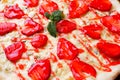 Strawberry pizza texture, food background Royalty Free Stock Photo