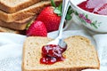 Strawberry preserves and whole wheat t