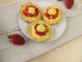 Strawberry pudding tartlets