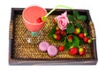Strawberry puree of fresh berries, sweet dessert Royalty Free Stock Photo