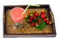 Strawberry puree of fresh berries, sweet dessert Royalty Free Stock Photo