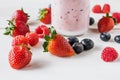 Strawberry, raspberry, blueberry and blackberry on white background Royalty Free Stock Photo