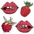 Strawberry raspberry lips