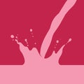 Strawberry Milk Splash Pour vector illustration Royalty Free Stock Photo