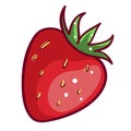 Strawberry red berry icon, sweet healthy freshness