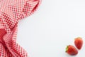 Strawberry and red napkin Royalty Free Stock Photo