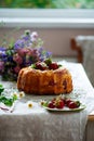 STRAWBERRY RHUBARB BUNDT CAKE.style vintage