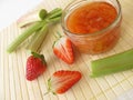 Strawberry rhubarb jam Royalty Free Stock Photo