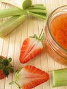 Strawberry rhubarb jam Royalty Free Stock Photo