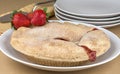 Strawberry rhubarb pie Royalty Free Stock Photo