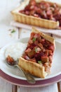 Strawberry and rhubarb tart