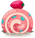 Strawberry roll cake Royalty Free Stock Photo