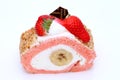 Strawberry roll cake Royalty Free Stock Photo