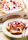 Strawberry roll. .selective focus. Royalty Free Stock Photo