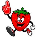 Strawberry Running with a Foam Finger