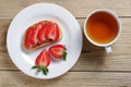 Strawberry sandwich and tea