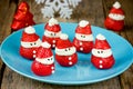 Strawberry Santa Claus, healthy and delicious treat for kids Royalty Free Stock Photo