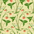 Strawberry seamless background