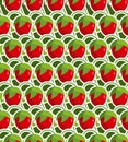 Strawberry seamless background. Vector pattern from garden berri
