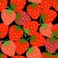 Strawberry seamless pattern. Vector Fruit texture for packaging and fabric . Royalty Free Stock Photo