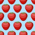 Strawberry seamless pattern. Fresh, red, ripe strawberry