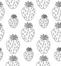 Seamless pattern with cartoon doodle strawberry. Fruit or berry polka dot
