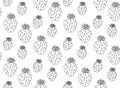 Seamless pattern with cartoon doodle strawberry. Fruit or berry polka dot