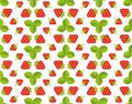 Strawberry, seamless pattern with red strawberries