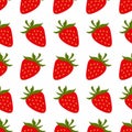 Strawberry seamless pattern. Repeat pattern with fresh fruit red strawberries vector Royalty Free Stock Photo