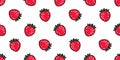 Strawberry seamless pattern vector fruit cartoon scarf isolated repeat background tile wallpaper textile illustration doodle desig Royalty Free Stock Photo