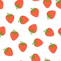 Strawberry seamless pattern. Vector Fruit texture for packing and fabric Royalty Free Stock Photo