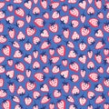 Strawberry semless pattern. Vector hand drawn background with bright berry for children textile