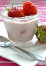 Strawberry semolina pudding