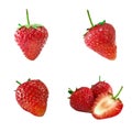 Strawberry set isolated on white background. Clipping Path Royalty Free Stock Photo