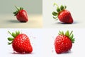 Strawberry. Set of three different images of strawberries. Vector illustration Royalty Free Stock Photo