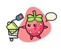 Strawberry with a shopping cart