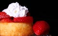 Strawberry Shortcake dessert isolated on black background Royalty Free Stock Photo
