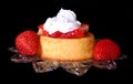 Strawberry Shortcake dessert isolated on black background Royalty Free Stock Photo