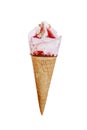 Strawberry shortcake ice cream cone Royalty Free Stock Photo