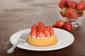 Strawberry shortcake on a plate Royalty Free Stock Photo