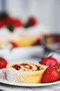 Strawberry Shortcake Sponge or Roulade Cake Roll Royalty Free Stock Photo