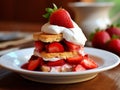 Strawberry shortcake with whipped cream