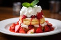 Strawberry shortcake with whipped cream on top