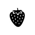 Strawberry simple black icon.