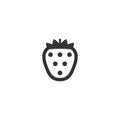 Strawberry simple glyph vector icon.