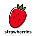 strawberry simple vector linear icon