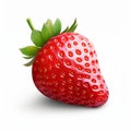 Hyperrealistic Red Strawberry On Isolated White Background