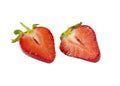 Strawberry slices isolated on white background. Royalty Free Stock Photo