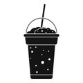Strawberry smoothie icon, simple style