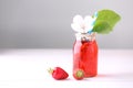 Strawberry smoothie,juice in glass,organic liquid food,berry dessert,summer fresh beverage